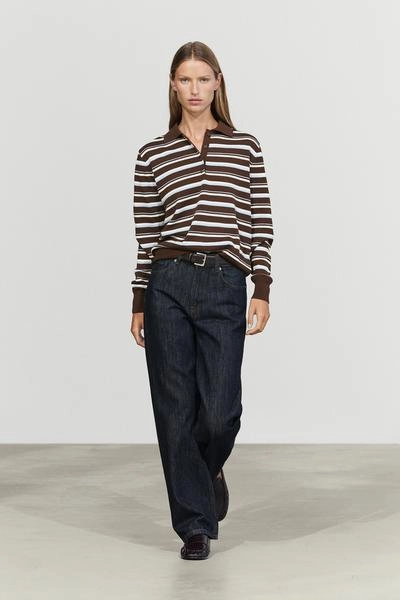 Massimo Dutti Поло в полоску из 100% хлопка