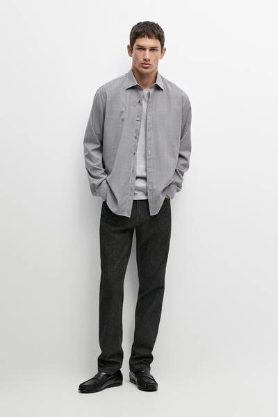 Massimo Dutti Рубашка в клетку из 100% шерсти REGULAR FIT