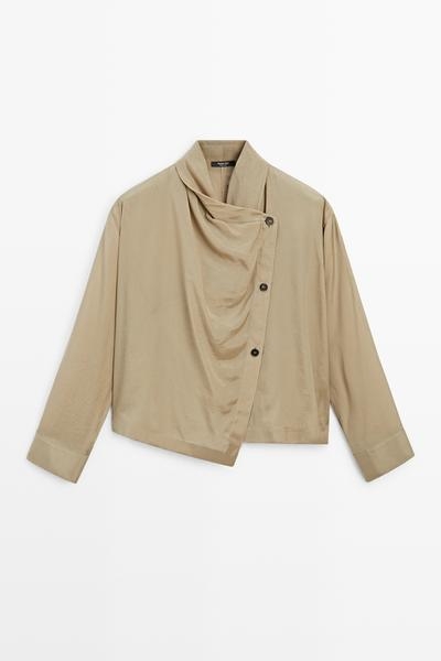 Massimo Dutti Рубашка с воротником и двубортной застежкой