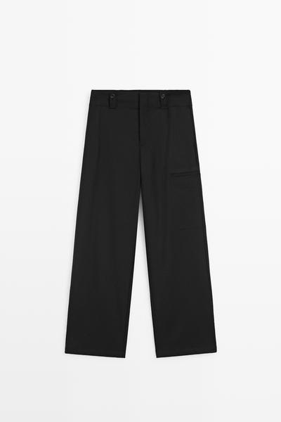 Massimo Dutti Брюки карго с застежкой на пуговице на манжете
