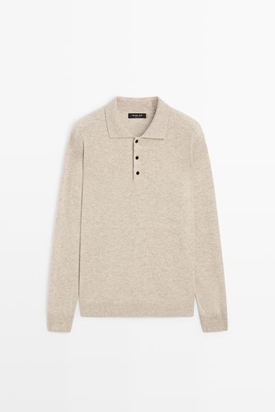 Massimo Dutti Поло-свитер из смеси шерсти и кашемира