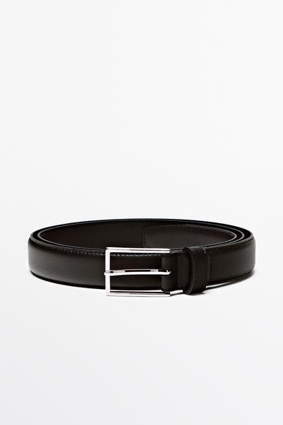Massimo Dutti Ремень из мягкой кожи наппа с декоративной строчкой купить с доставкой.