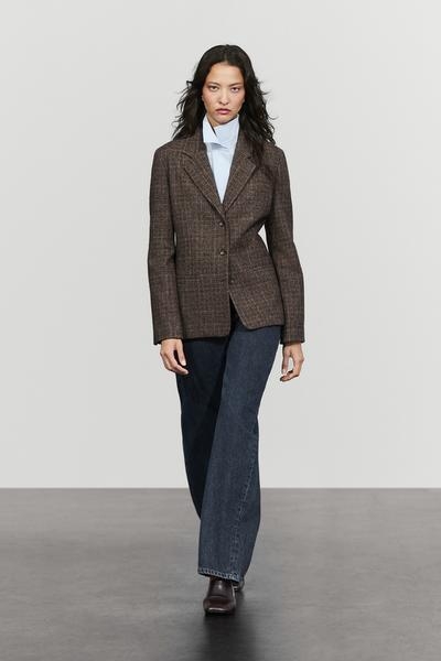 Massimo Dutti Пиджак в клетку из 100% шерсти