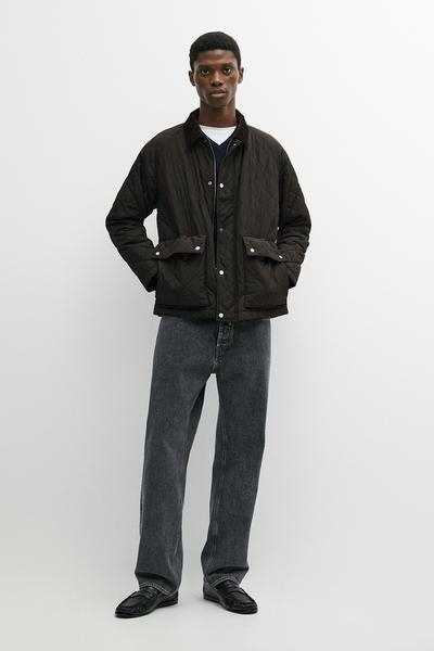 Massimo Dutti Стеганая куртка с вельветовым воротником