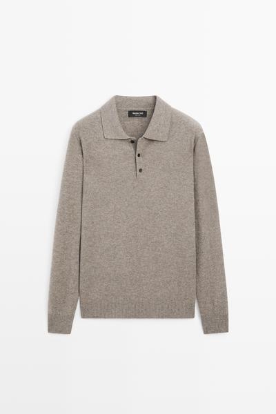 Massimo Dutti Поло-свитер из шерсти с кашемиром