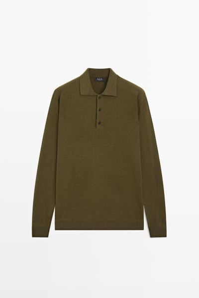 Massimo Dutti Поло-свитер из смеси шерсти и кашемира MASSIMO DUTTI
