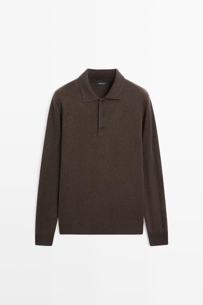 Massimo Dutti Поло-свитер из смеси шерсти и кашемира