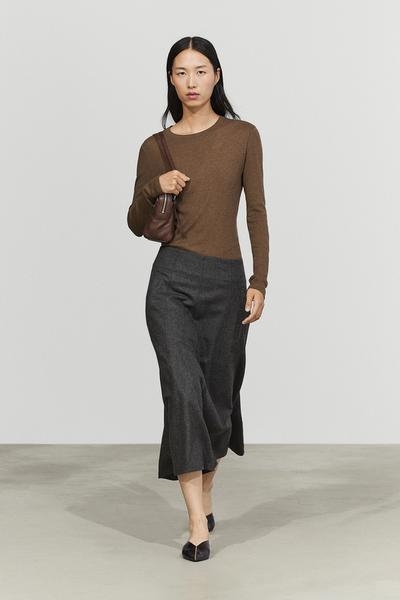 Massimo Dutti Расклешенная миди-юбка с деталями в виде карманов