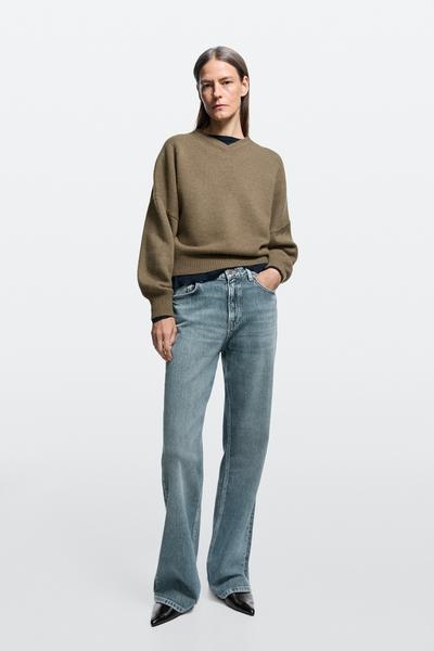 Massimo Dutti Джинсы клёш с завышенной талией купить с доставкой.