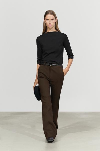 Massimo Dutti Футболка из хлопкового смесового материала с высоким воротом