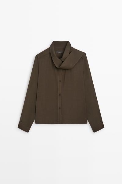 Massimo Dutti Полупрозрачная рубашка с завязками