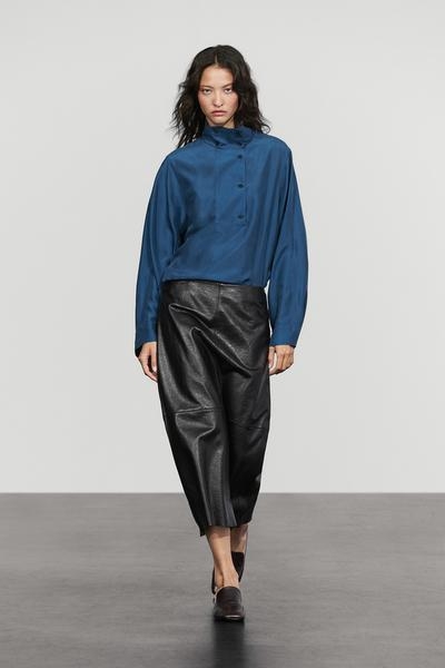 Massimo Dutti Рубашка с высоким воротником из 100% тутового шелка