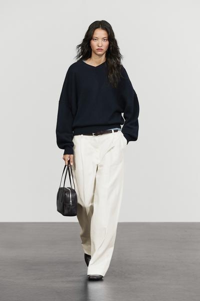 Massimo Dutti Вязаный свитер оверсайз из 100% шерсти