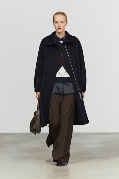 Massimo Dutti Длинное пальто из смесовой шерсти с воротником-стойкой