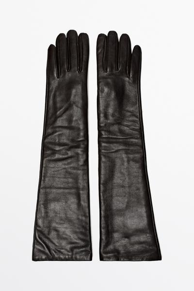 Massimo Dutti Длинные перчатки из наппы купить с доставкой.