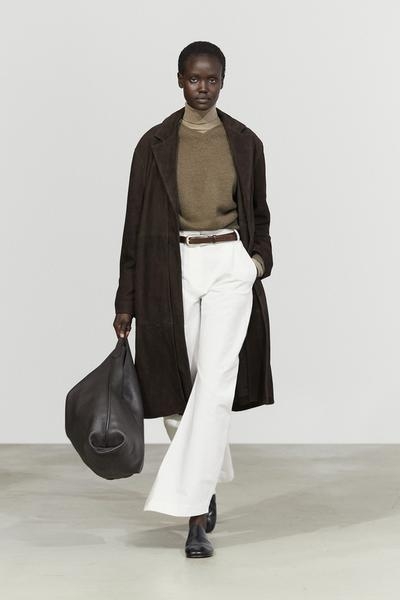 Massimo Dutti Пальто из замши из козьей кожи с отстегивающимся воротником-шалевым