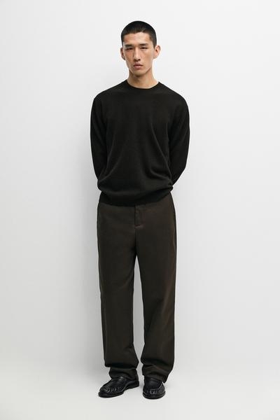 Massimo Dutti Вязаный свитер из шерстяной смеси с круглым вырезом