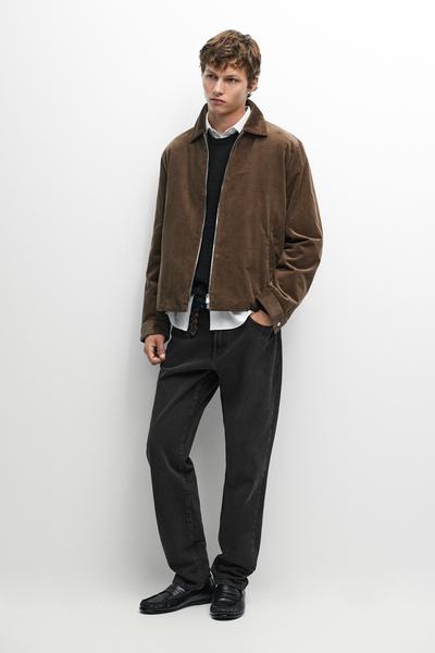 Massimo Dutti Стеганая вельветовая куртка на молнии