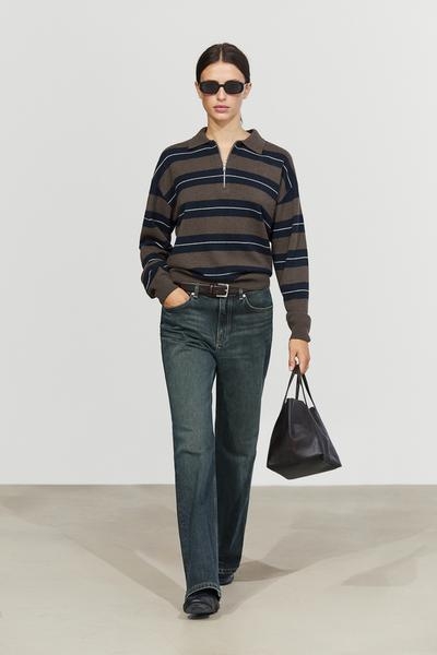 Massimo Dutti Поло-свитер на молнии из 100% шерсти