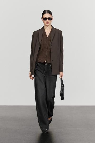 Massimo Dutti Жилет из 100% шерсти с ребристой вязкой купить с доставкой.