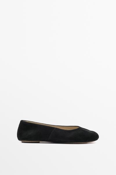 Massimo Dutti Балетки из мягкой замши козьей кожи