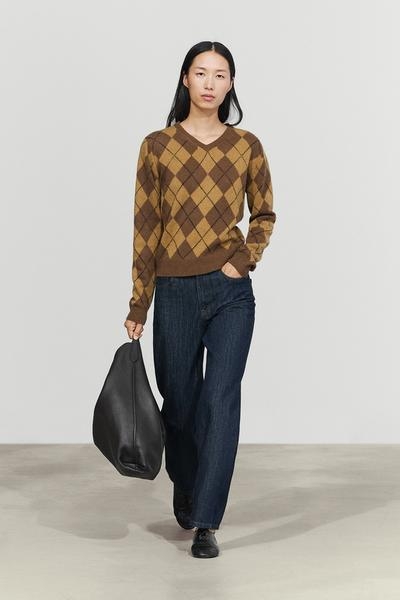 Massimo Dutti Свитер аргайл из 100% шерсти