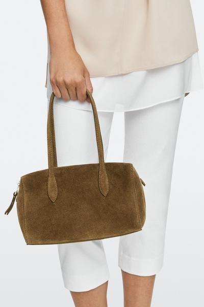 Massimo Dutti Мини-сумка-сэтчел из замшевой кожи купить с доставкой.