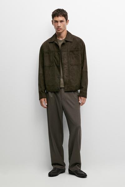Massimo Dutti Куртка из замшевой кожи свободного кроя купить с доставкой.