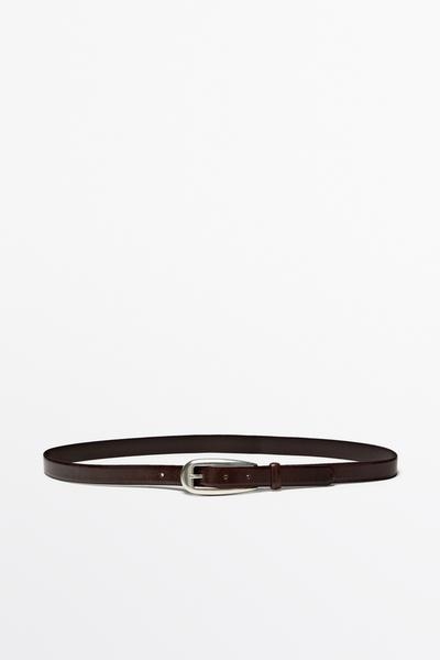 Massimo Dutti Ремень из кожи наппа с округлой пряжкой купить с доставкой.