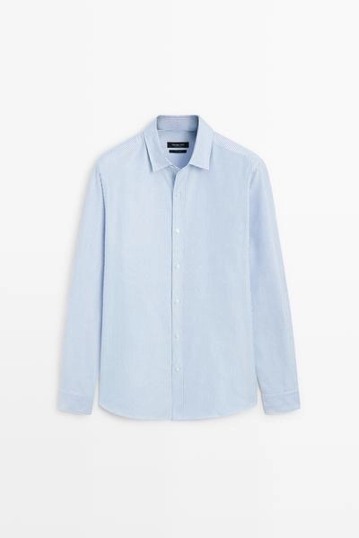 Рубашка regular fit в полоску oxford- Заказать в России