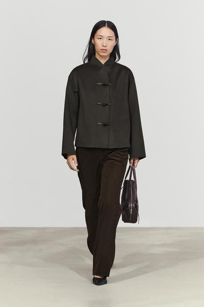 Massimo Dutti Короткое пальто из шерстяной смеси с декоративными пуговицами