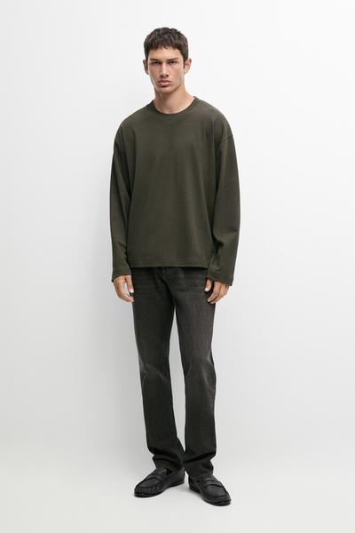 Massimo Dutti Футболка с длинным рукавом из 100% хлопка