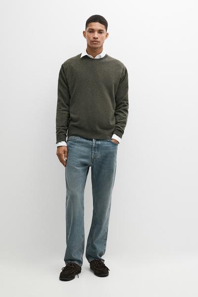 Massimo Dutti Вязаный свитер с круглым вырезом из 100% кашемира
