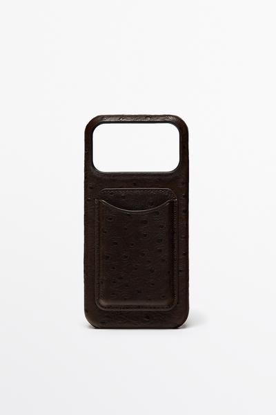 Massimo Dutti Чехол для IPHONE 17 PRO MAX из кожи с текстурой наппа