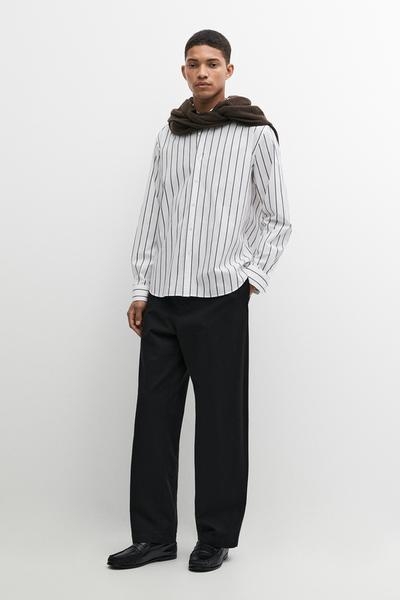 Massimo Dutti Рубашка в расслабленном стиле из 100% хлопка в полоску купить с доставкой.
