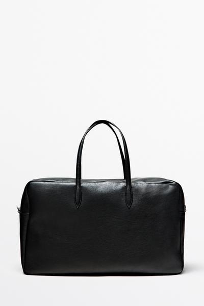 Massimo Dutti Большая сумка-даффл из кожи наппа XL купить с доставкой.