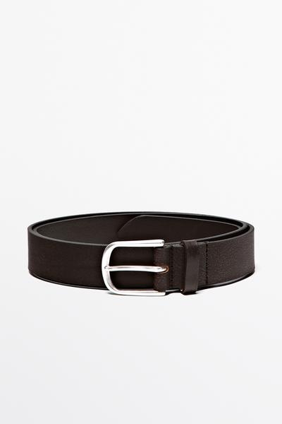 Massimo Dutti Ремень из состаренной наппы из телячьей кожи купить с доставкой.