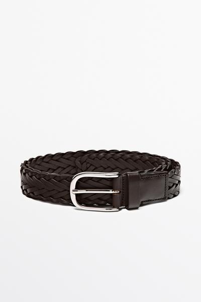 Massimo Dutti Плетёный кожаный ремень купить с доставкой.