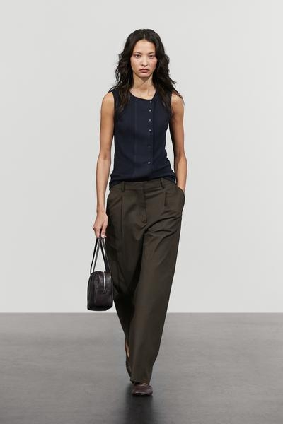 Massimo Dutti Безрукавная футболка из хлопкового микса