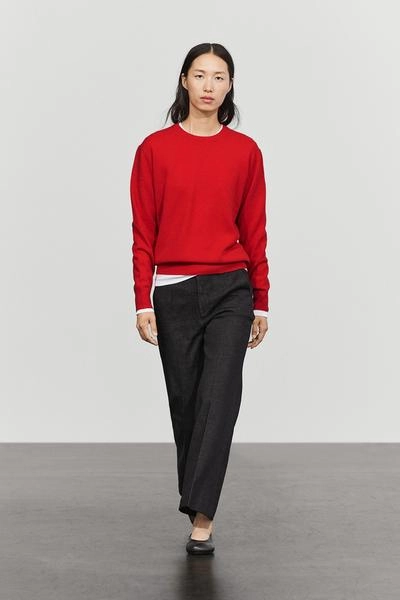 Massimo Dutti Вязаный свитер из шерстяной смеси с круглым вырезом