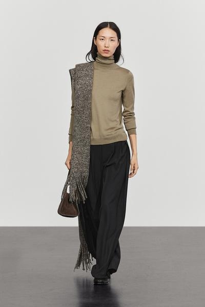 Massimo Dutti Вязаный свитер с высоким горлом из шерстяной смеси