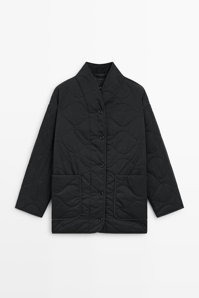 Massimo Dutti Легкое стеганое пальто с высоким воротником купить с доставкой.