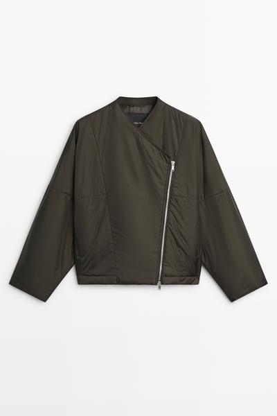 Massimo Dutti Легкая замшевая утепленная бомбер-куртка купить с доставкой.
