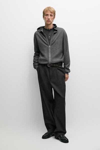 Massimo Dutti Вязаный кардиган с капюшоном из шерстяной смеси купить с доставкой.