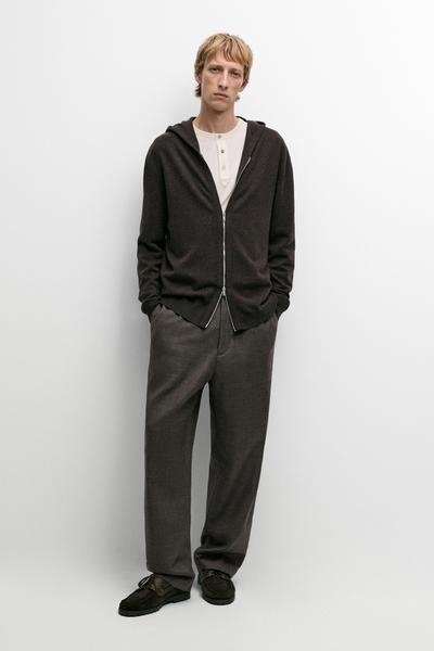 Massimo Dutti Вязаный кардиган с капюшоном из шерстяной смеси купить с доставкой.