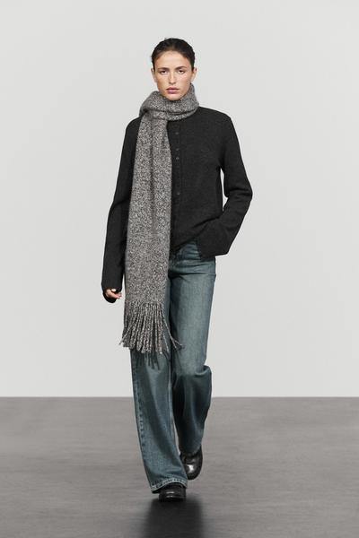 Massimo Dutti Вязаный кардиган на пуговицах из шерстяной смеси MASSIMO DUTTI