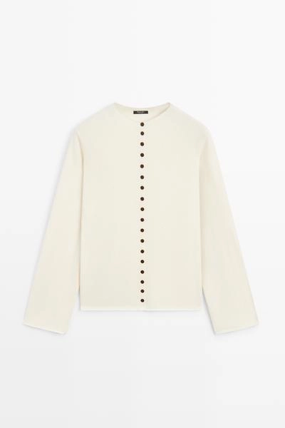 Massimo Dutti Вязаный кардиган на пуговицах из шерстяной смеси