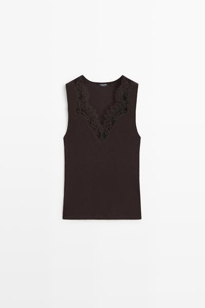Massimo Dutti Топ-комбинация из хлопка и кашемира купить с доставкой.
