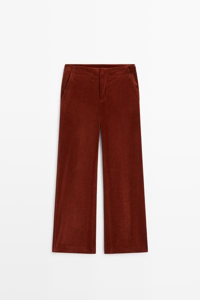 Massimo Dutti Вельветовые брюки-палаццо купить с доставкой.