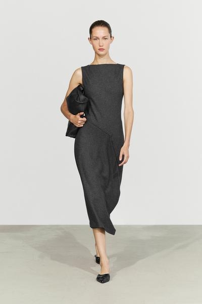 Massimo Dutti Асимметричное миди-платье с драпировкой купить с доставкой.